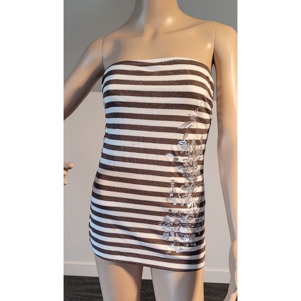 725 Originals Medium‎ Polyester Java/Cream Bustier Summer Top Style #7F6-2110